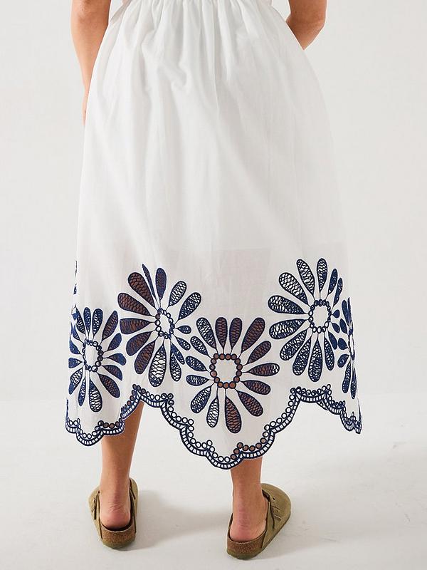 V by Very Curve Embroidered Hem Sleeveless Dress - Multi