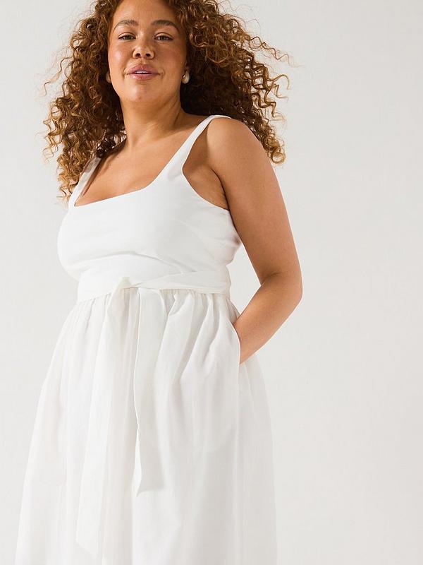 V by Very Curve Embroidered Hem Sleeveless Dress - Multi