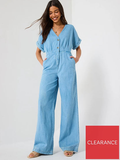 Soft Denim Jumpsuit-Light