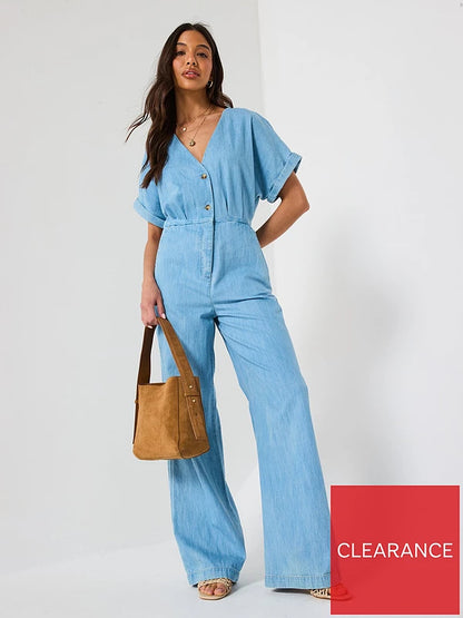 Soft Denim Jumpsuit-Light
