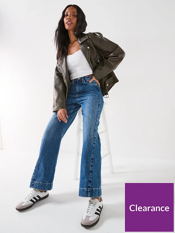 V by Very High Waist Wide Jeans - Dark Wash