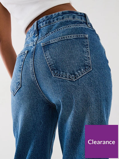 V by Very High Waist Wide Jeans - Dark Wash