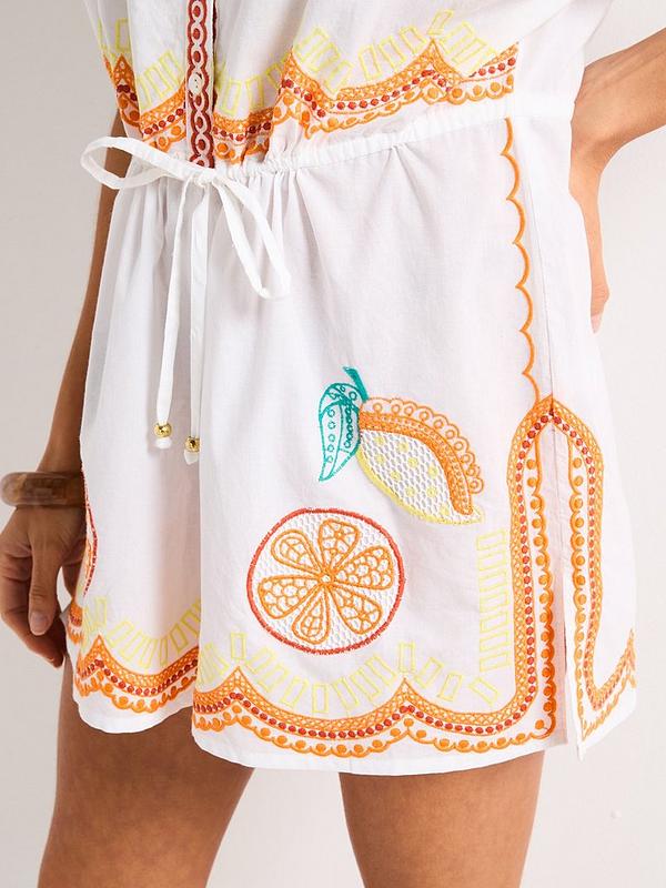 V by Very Fruit Embroidered Playsuit - Multi