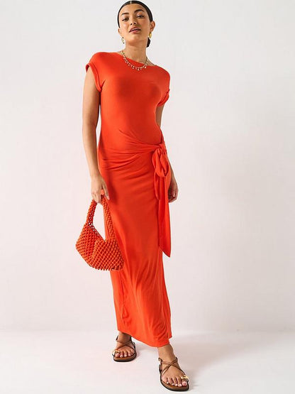 V by Very Tie Side Dress - Red