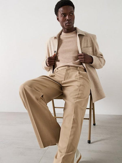 Selected Homme Loose Fit Finn Flex Trousers - Beige