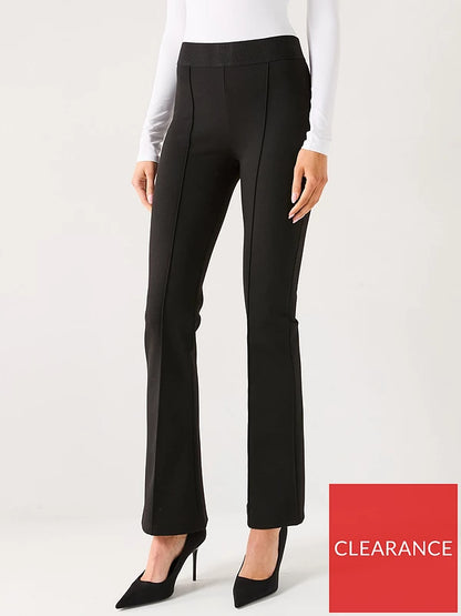 V by Very Sculpting High Waisted Pin Tuck Flared Leggings - Black