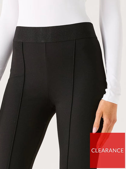 V by Very Sculpting High Waisted Pin Tuck Flared Leggings - Black