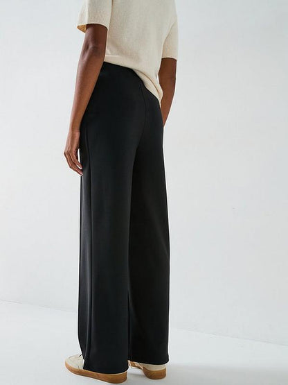 Wide Leg Pintuck Trousers Co-Ord - Black