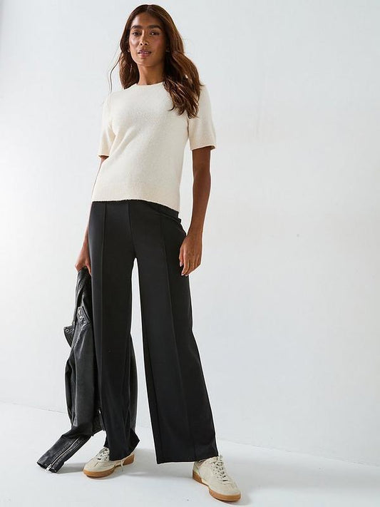 Wide Leg Pintuck Trousers Co-Ord - Black