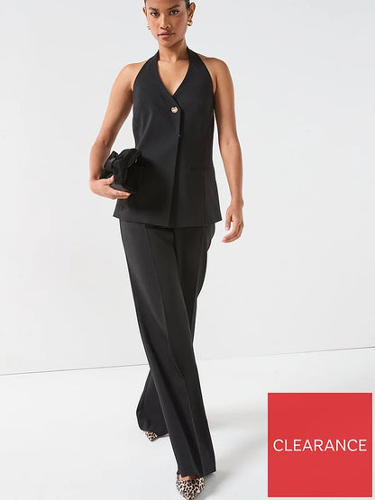 Co-ord Halterneck Waistcoat - Black