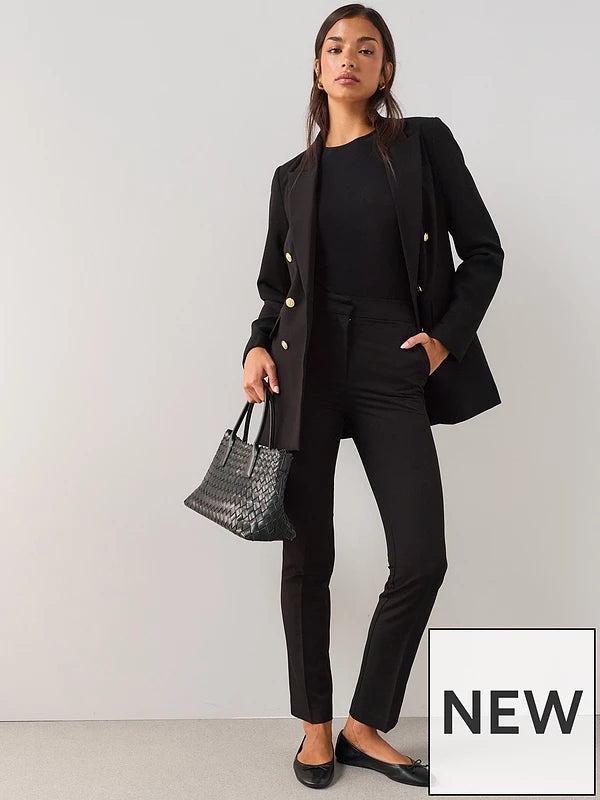 Long Line Military Jacket Black