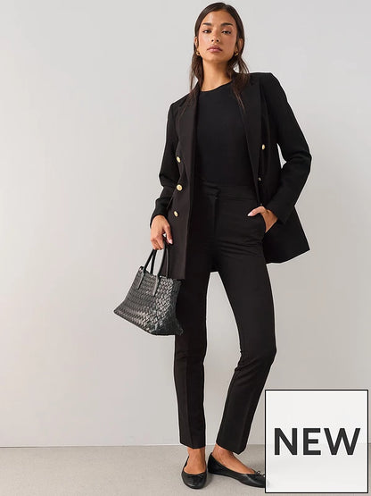 Long Line Military Jacket Black