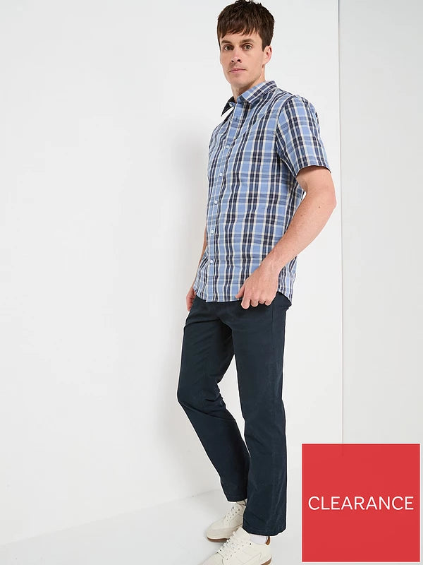 Short Sleeve Check Shirt Blue