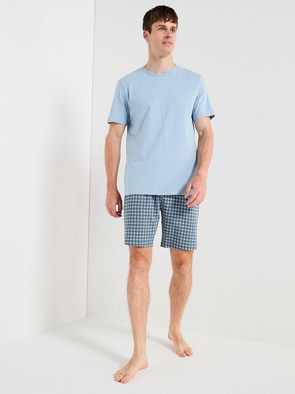 Printed T-Shirt and Short PJ Set - Light Blue