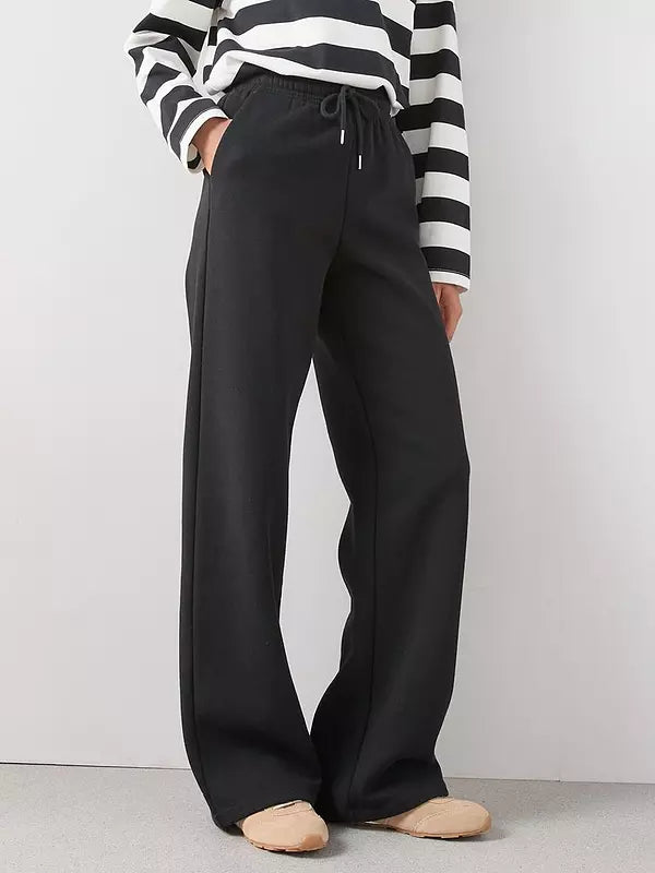 Wide Leg Relaxed Joggers Black