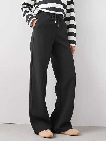 Wide Leg Relaxed Joggers Black