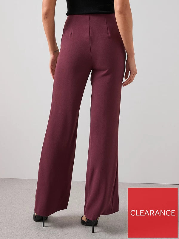 V by Very Wide Leg Trouser Burgundy