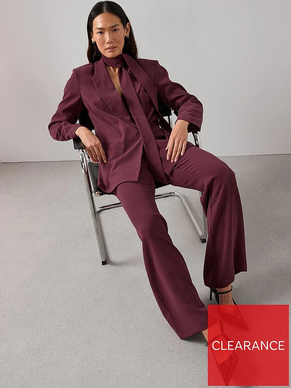 V by Very Wide Leg Trouser Burgundy
