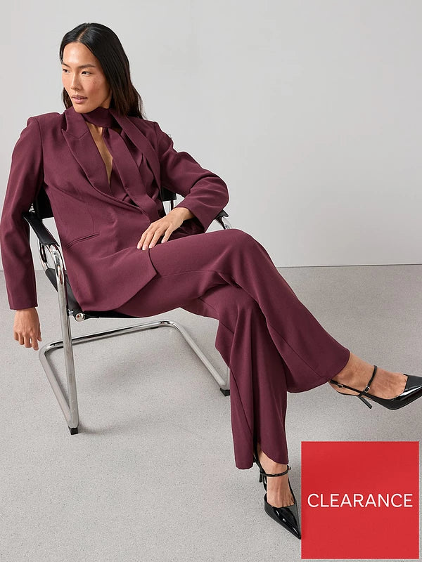 V by Very Wide Leg Trouser Burgundy
