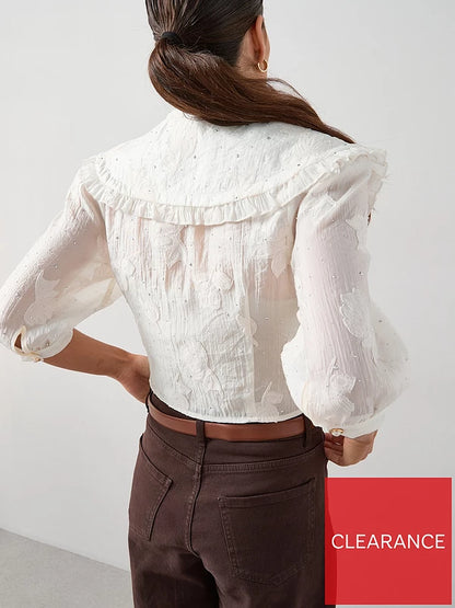Embellished Peter Pan Collar Applique Tie