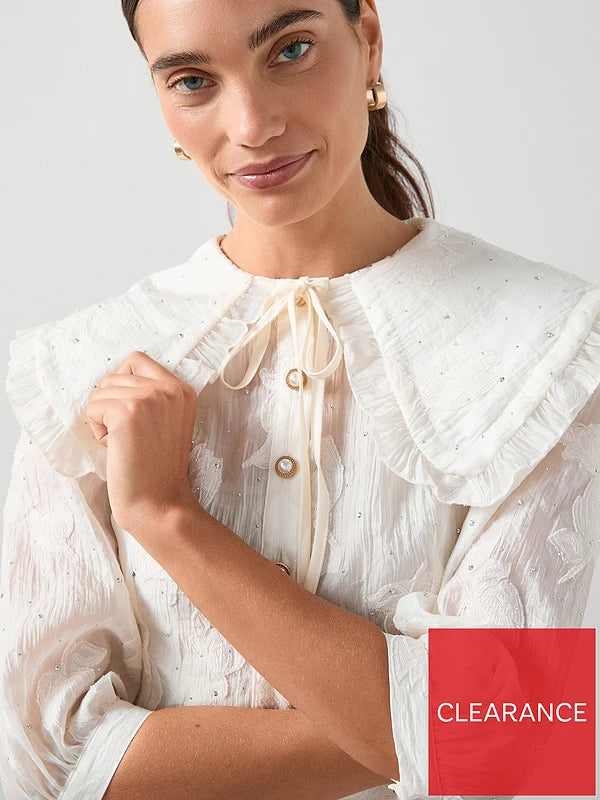 Embellished Peter Pan Collar Applique Tie
