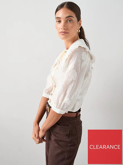 Embellished Peter Pan Collar Applique Tie