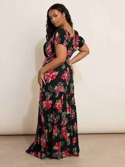 Curve Gypsy Maxi Dress - Blue