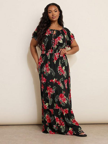 Curve Gypsy Maxi Dress - Blue