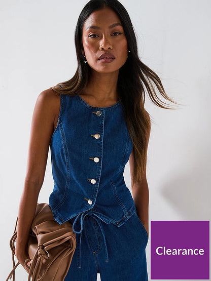 Seam Detail Denim  Top