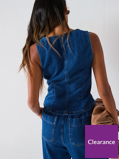 Seam Detail Denim  Top