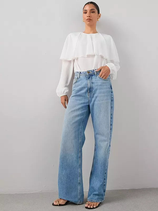 The Very Collection Cape Details Blouse-Cream