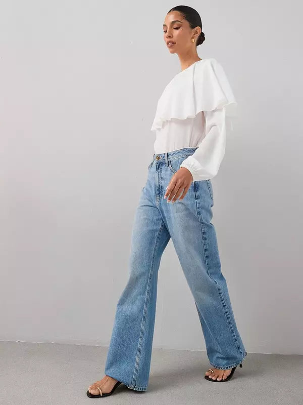 The Very Collection Cape Details Blouse-Cream