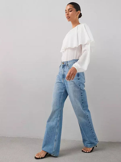 The Very Collection Cape Details Blouse-Cream
