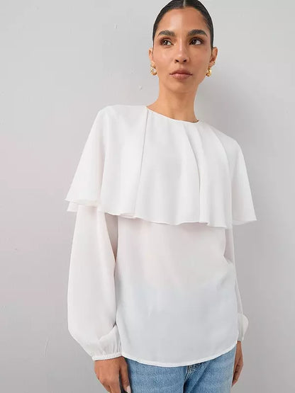 The Very Collection Cape Details Blouse-Cream