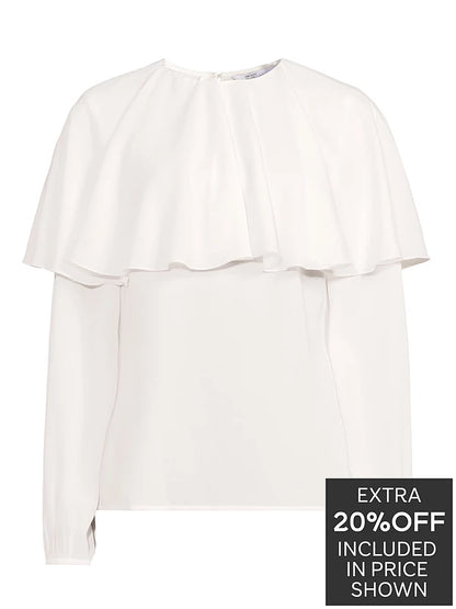 Cape Detail Blouse Cream
