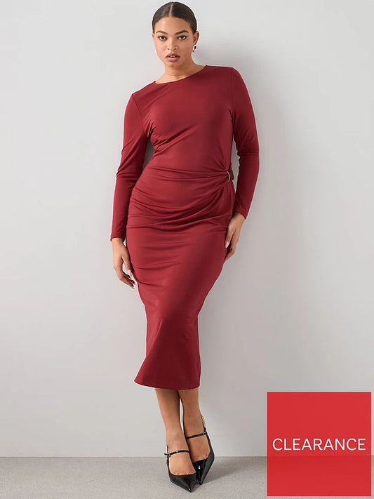 Curve Trim Detail Jersey Dress