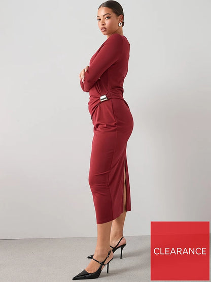 Curve Trim Detail Jersey Dress