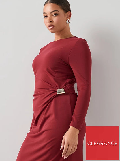 Curve Trim Detail Jersey Dress