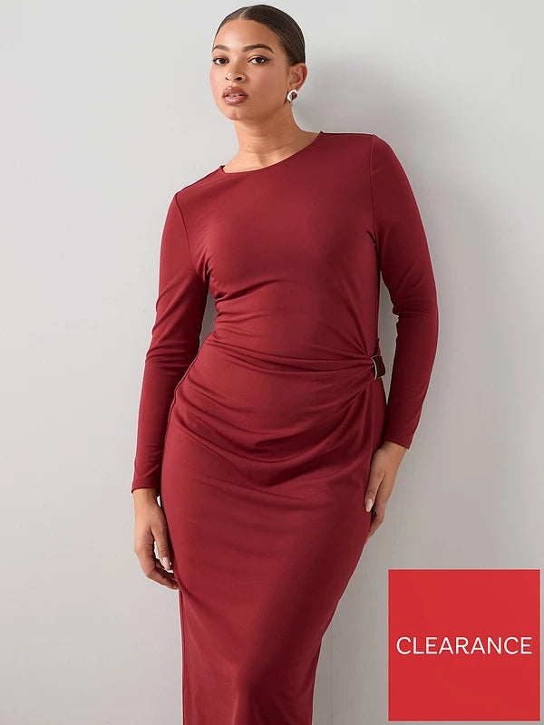 Curve Trim Detail Jersey Dress