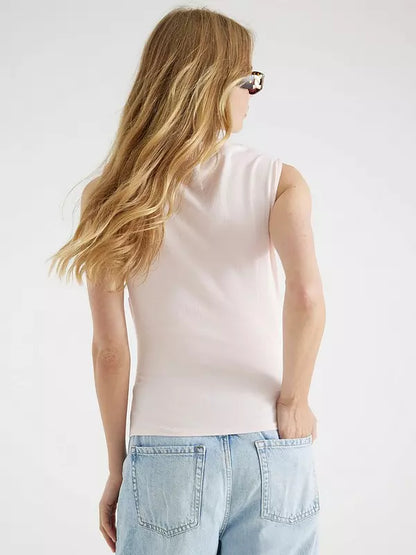 Short Ruched Tie Top Pink