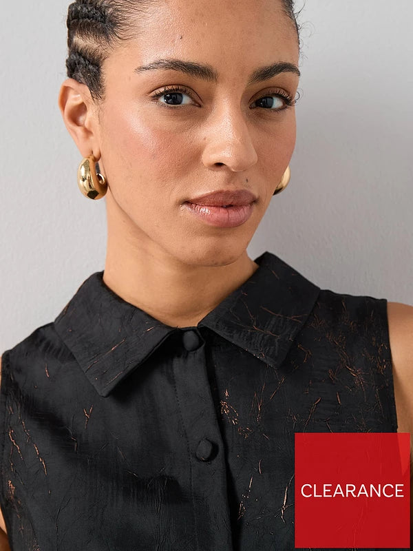 Peplum Waistcoat Midaxi Dress Black