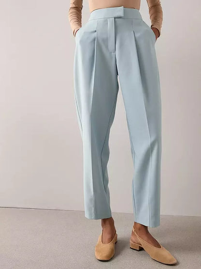 Barrel Leg Trouser-Light Blue