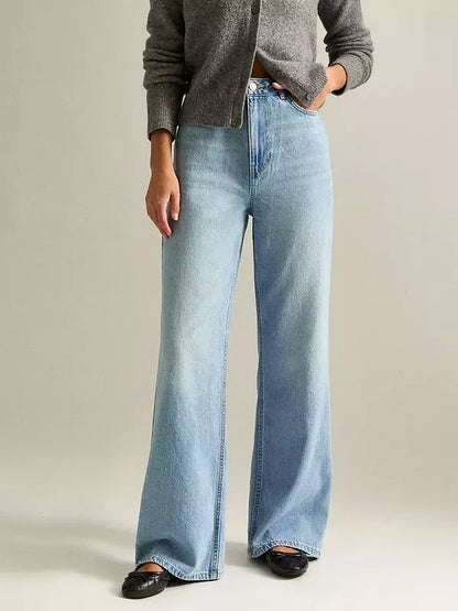 Light Blue Adalae High Waisted Wide Leg Jeans