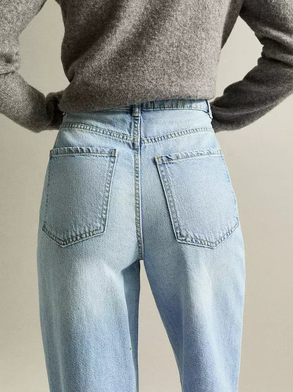 Light Blue Adalae High Waisted Wide Leg Jeans