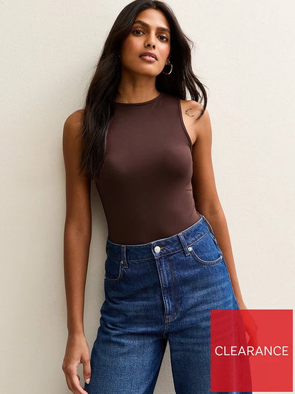 New Look Brown Jersey Slinky Bodysuit