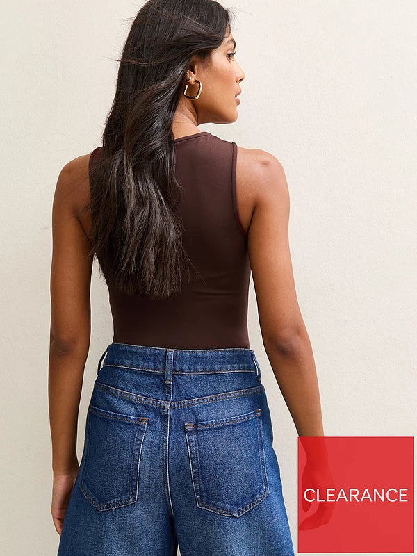 New Look Brown Jersey Slinky Bodysuit