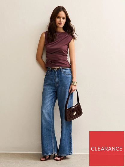 Ruched Jersey Tank Top  Burgundy
