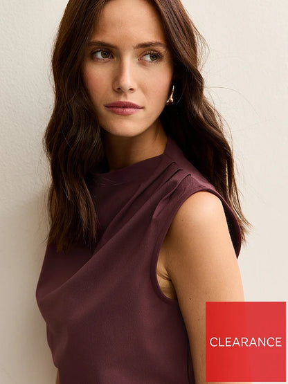 Ruched Jersey Tank Top  Burgundy