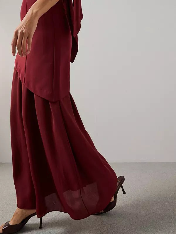 Scarf Bandeau Midaxi Dress Dark Red
