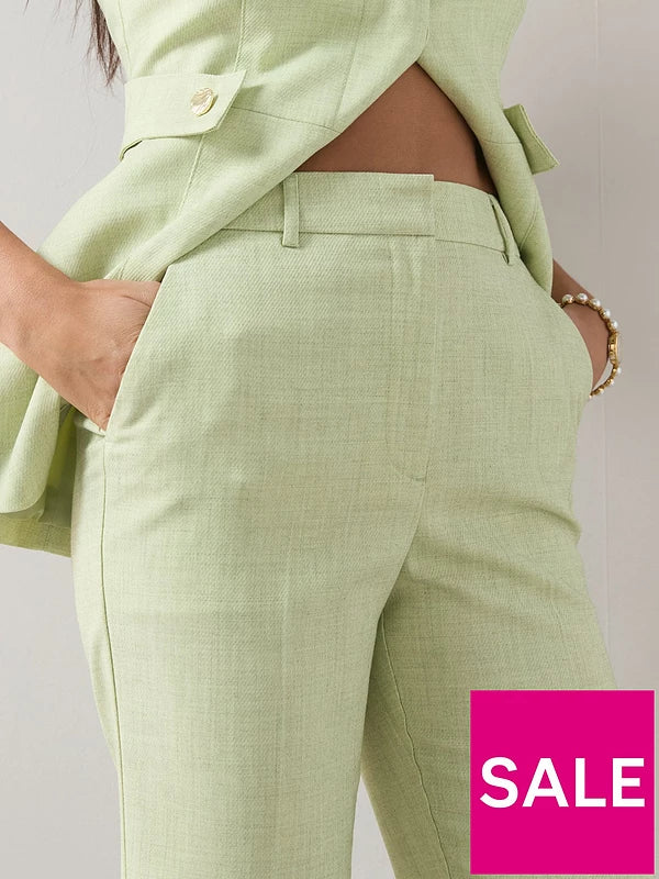 Crosshatch Co-ord Flare Trouser Green